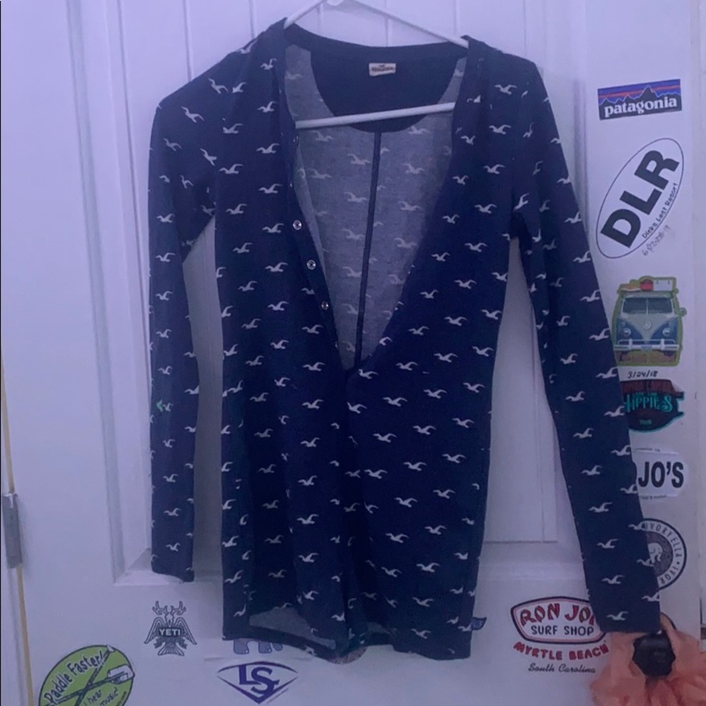 Hollister onesie pajamas navy